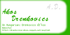 akos drenkovics business card